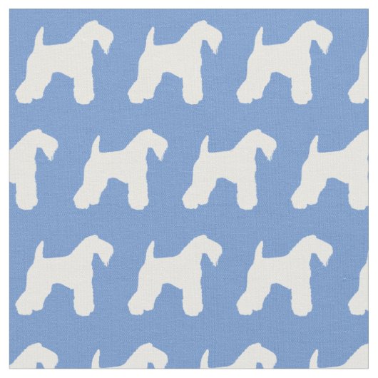 Kerry Blue Terrier Dog Silhouette Pet Light Blue Stoff (Nahaufnahme)
