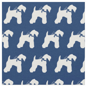 Kerry Blue Terrier Dog Silhouette Pet Navy Blue Stoff