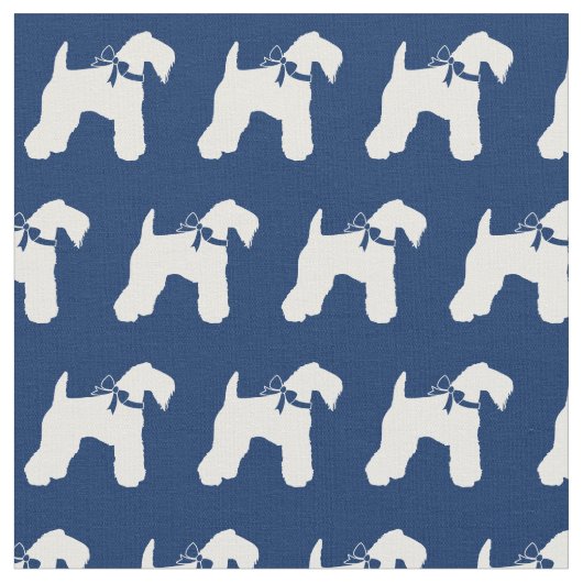 Kerry Blue Terrier Dog Silhouette Pet Navy Blue Stoff (Nahaufnahme)