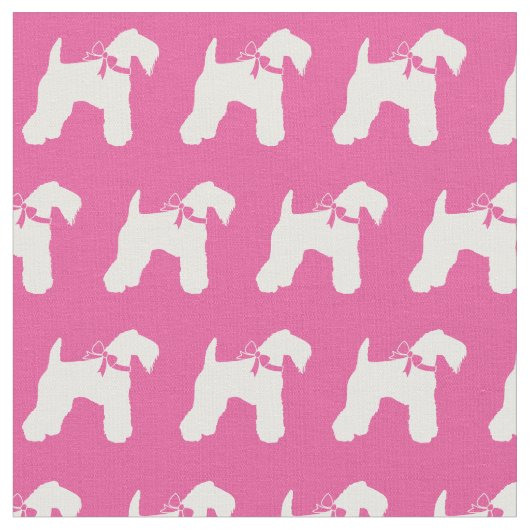 Kerry Blue Terrier Dog Silhouette Pet Pink Stoff (Nahaufnahme)