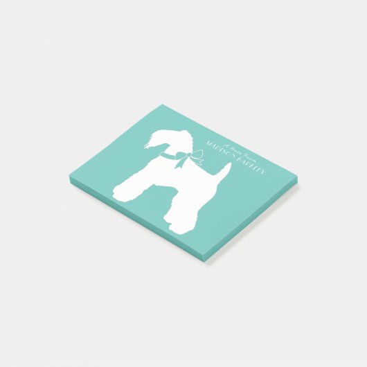 Kerry Blue Terrier Doppy Welpe Post-it Klebezettel (angewinkelt)