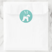 Kerry Blue Terrier Doppy Welpe Runder Aufkleber (Tasche)