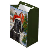 Kerry Blue Terrier Holiday Card Mittlere Geschenktüte (Vorderseite Schrägansicht)
