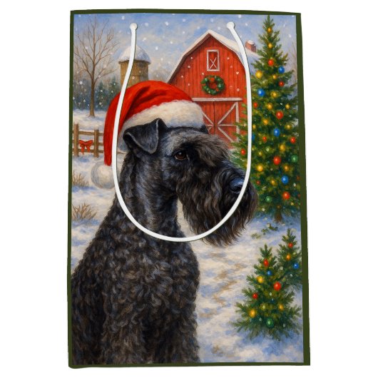Kerry Blue Terrier Holiday Card Mittlere Geschenktüte (Vorderseite)