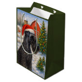 Kerry Blue Terrier Holiday Card Mittlere Geschenktüte (Rückseite Schrägansicht)