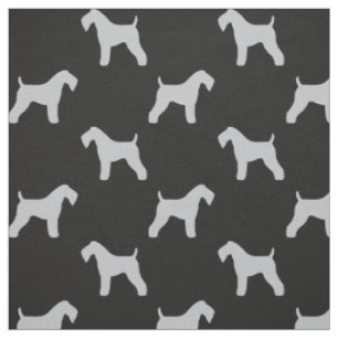Kerry Blue Terrier-Hunderassen Silhouetten Muster Stoff