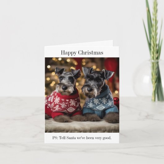 Kerry Blue Terrier in Christmas Jumpers Card Karte (Vorderseite)
