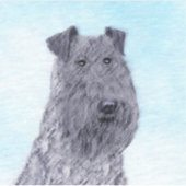 Kerry Blue Terrier Malerei Niedliche Original Dog  Aufkleber (Vorderseite)