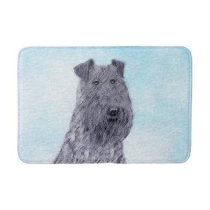 Kerry Blue Terrier Malerei Niedliche Original Dog Badematte