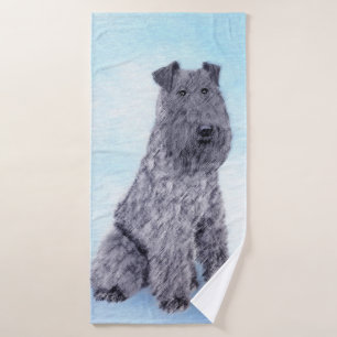 Kerry Blue Terrier Malerei Niedliche Original Dog Badhandtuch Set