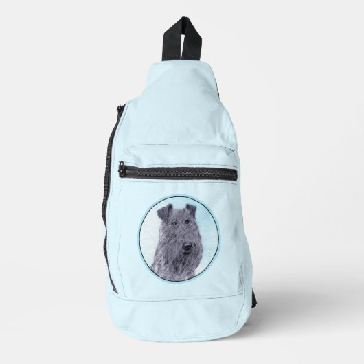 Kerry Blue Terrier Malerei Niedliche Original Dog Crossbody Bag (Vorderseite)