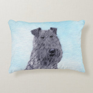 Kerry Blue Terrier Malerei Niedliche Original Dog  Dekokissen