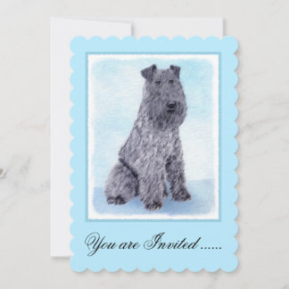 Kerry Blue Terrier Malerei Niedliche Original Dog  Einladung