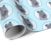 Kerry Blue Terrier Malerei Niedliche Original Dog Geschenkpapier (Rolleneckpunkt)