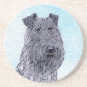 Kerry Blue Terrier Malerei Niedliche Original Dog Getränkeuntersetzer