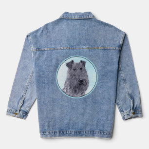 Kerry Blue Terrier Malerei Niedliche Original Dog  Jeansjacke
