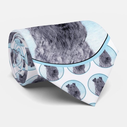 Kerry Blue Terrier Malerei Niedliche Original Dog  Krawatte (Gerollt)