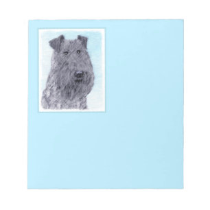 Kerry Blue Terrier Malerei Niedliche Original Dog  Notizblock