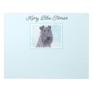 Kerry Blue Terrier Malerei Niedliche Original Dog  Notizblock