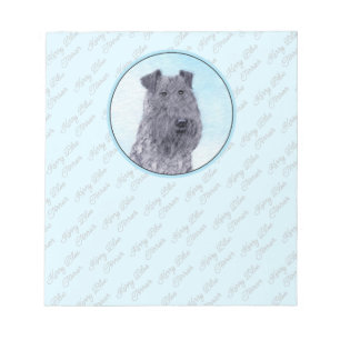 Kerry Blue Terrier Malerei Niedliche Original Dog  Notizblock