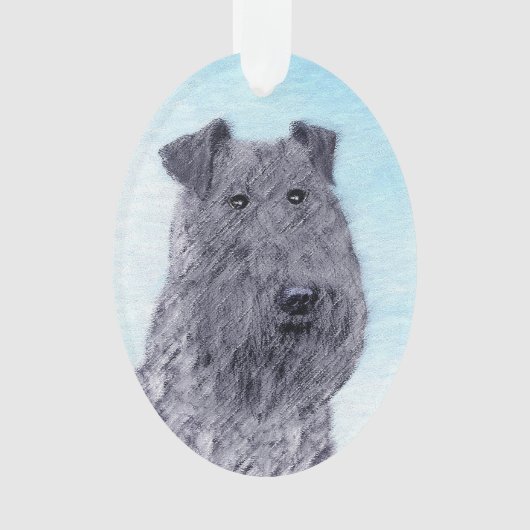Kerry Blue Terrier Malerei Niedliche Original Dog Ornament (Vorderseite)