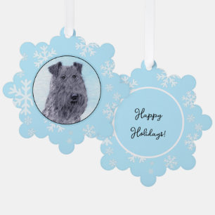 Kerry Blue Terrier Malerei Niedliche Original Dog Ornament Karte