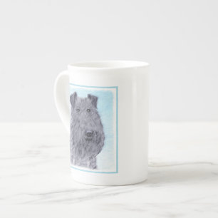 Kerry Blue Terrier Malerei Niedliche Original Dog Porzellantasse