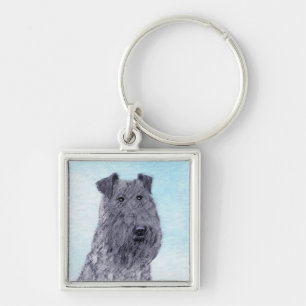 Kerry Blue Terrier Malerei Niedliche Original Dog Schlüsselanhänger