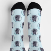 Kerry Blue Terrier Malerei Niedliche Original Dog Socken (Oben)