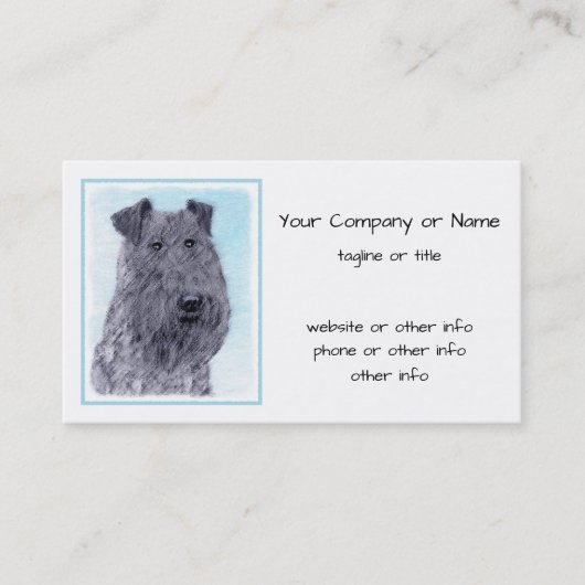 Kerry Blue Terrier Malerei Niedliche Original Dog  Visitenkarte (Vorderseite)