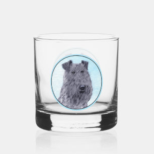 Kerry Blue Terrier Malerei Niedliche Original Dog  Whiskyglas