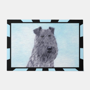 Kerry Blue Terrier Malerei Niedliche Original Hund Fußmatte