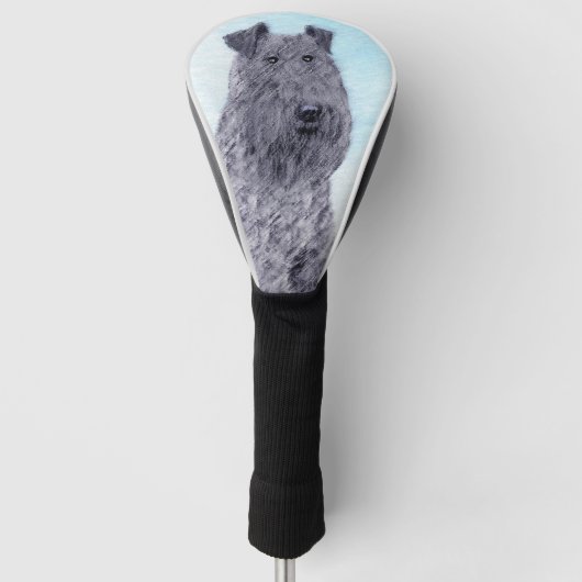 Kerry Blue Terrier Malerei Niedliche Original Hund Golf Headcover (Vorderseite)