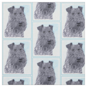 Kerry Blue Terrier Malerei Niedliche Original Hund Stoff