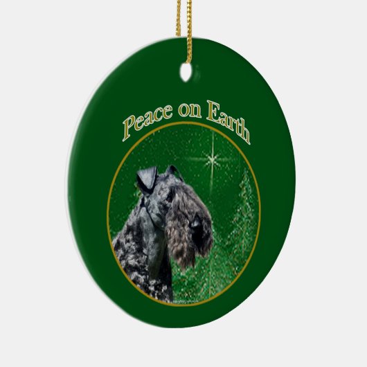 Kerry Blue Terrier Peace Keramik Ornament (Rechts)