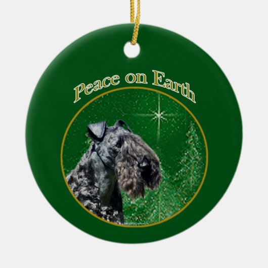 Kerry Blue Terrier Peace Keramik Ornament (Vorne)