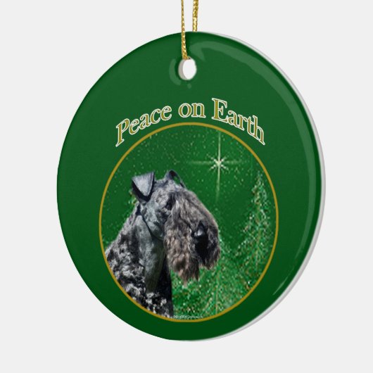 Kerry Blue Terrier Peace Keramik Ornament (Links)