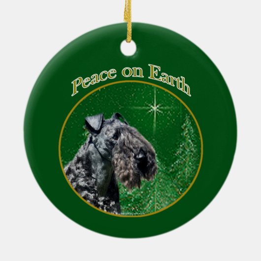 Kerry Blue Terrier Peace Keramik Ornament (Hinten)
