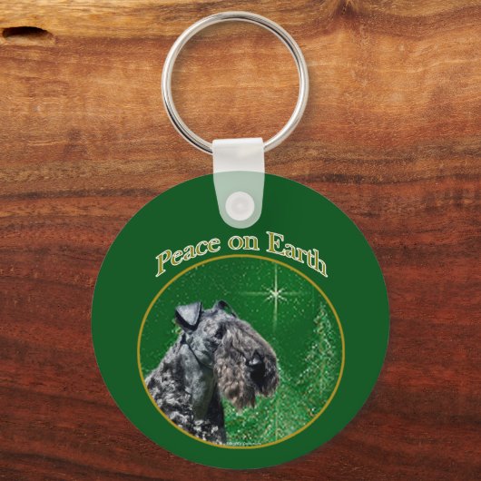 Kerry Blue Terrier Peace Schlüsselanhänger (Rückseite)