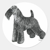 Kerry Blue Terrier Runder Aufkleber (Vorderseite)