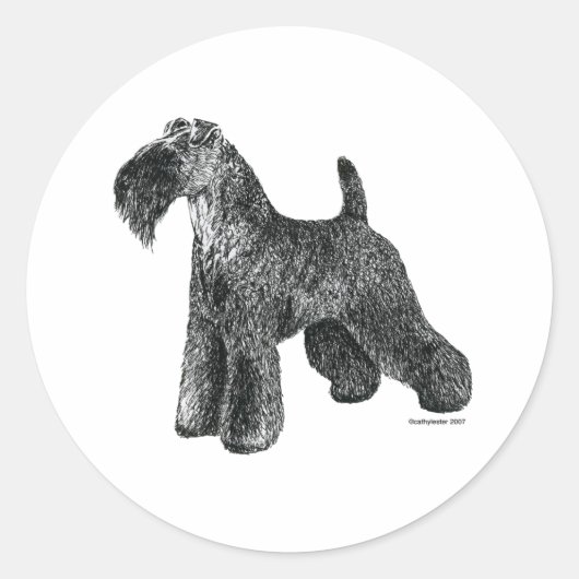 Kerry Blue Terrier Runder Aufkleber (Vorderseite)