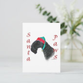 Kerry Blue Terrier Santa Paws Feiertagspostkarte (Stehend Vorderseite)
