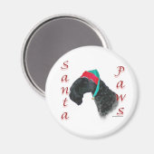 Kerry Blue Terrier Santa Paws Magnet (Vorderseite/Rückseite)