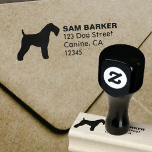 Kerry Blue Terrier Silhouette Rücksendeadresse Gummistempel