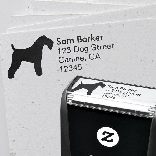 Kerry Blue Terrier Silhouette Rücksendeadresse Permastempel