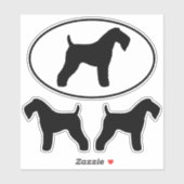 Kerry Blue Terrier Silhouetten Vinyl Sticker Set (Blatt)