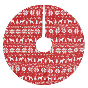 Kerry Blue Terrier Silhouetten Weihnachtsmuster Polyester Weihnachtsbaumdecke