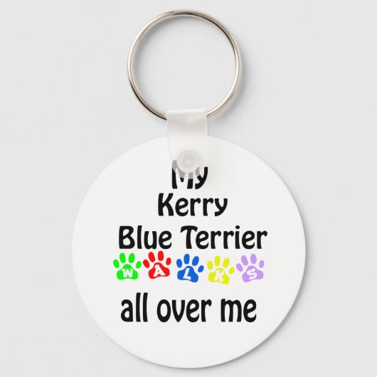 Kerry Blue Terrier Walks Design Schlüsselanhänger (Vorderseite)