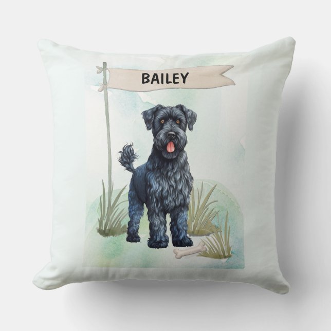 Kerry Blue Terrier Watercolor Personalized  Kissen (Vorderseite)