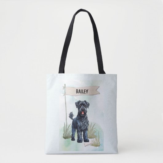 Kerry Blue Terrier Watercolor Personalized Tasche (Vorderseite)